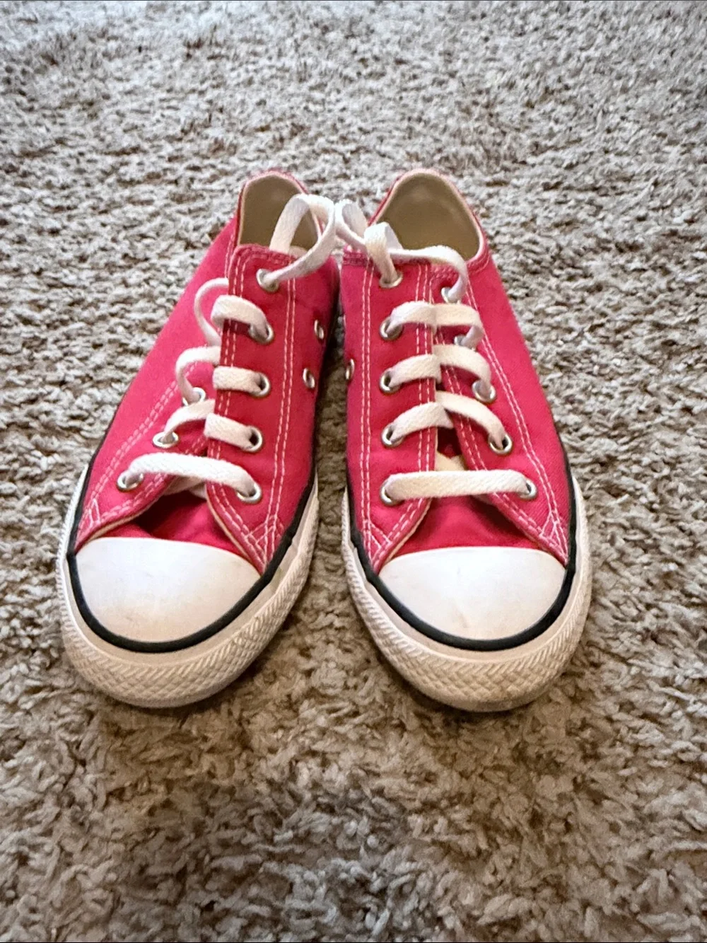 Converse Kids Low-Top Canvas Sneakers in Pink and White